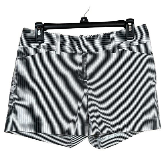 CLEARANCE Ann Taylor Petite Signature Women's Striped Chino Dressy Shorts Sz 4P - Picture 1 of 5